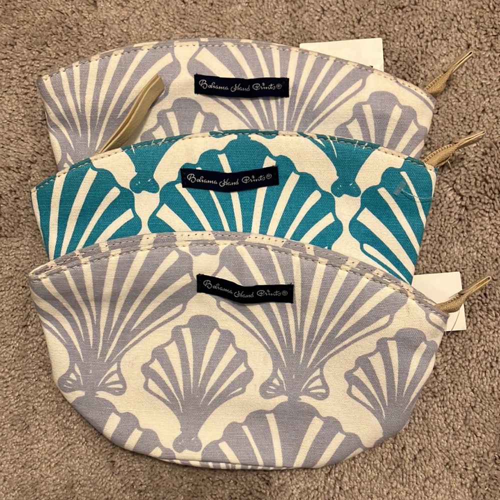 NEW! Bahama Hand Prints Small Clutch Makeup Bag (custom bundle - 3 bags)